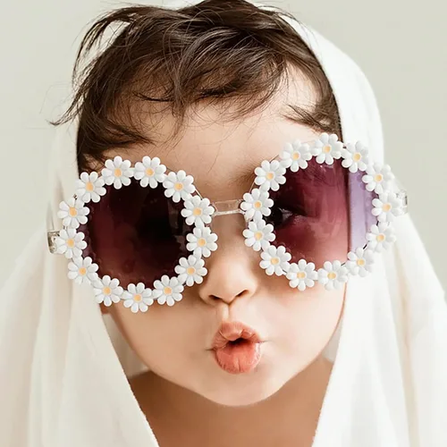 Miniatura 3 de Gafas de sol redondas de flores para niñas, con protección UV 400, para playa al aire libre
