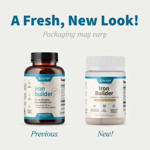 Miniatura 2 de Snap Supplements Suplementos naturales de hierro constructor, píldoras de hierro de 21 mg para aumentar la energía, el metabolismo y la digestión