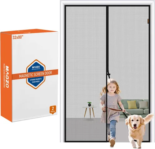 Miniatura 145 de MAGZO Mosquitera Magnética para Puerta Se Ajusta a Puerta de Tamaño 25 x 63 Pulgadas, Tamaño de Mosquitera 27" x 64" Imanes Fuertes de Malla, Red