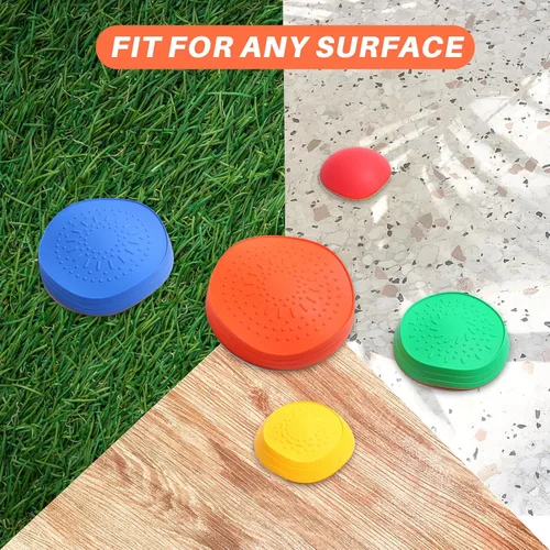 Miniatura 6 de Escalones de equilibrio para niños pequeños Carrera de obstáculos – 5 juguetes duraderos para exteriores, piedras sensoriales para mejorar la Arcoír