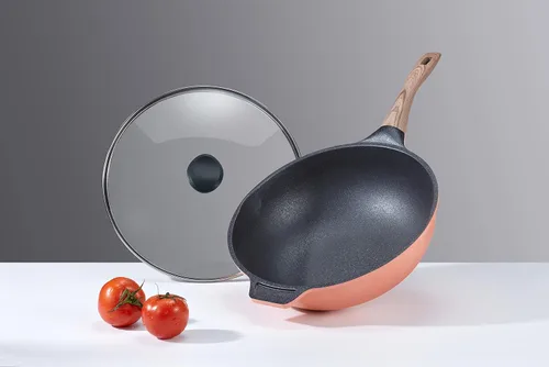 Concord Sartén antiadherente de 13 pulgadas INOBLE Wok Sartén para freír. Revestimiento inoble japonés premium (rubor)