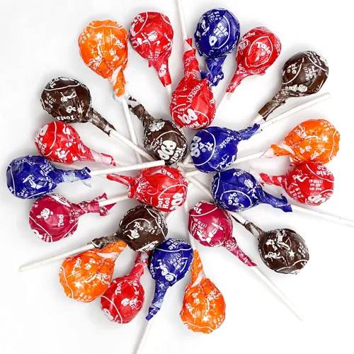 Miniatura 4 de Piruletas clásicas con centro de chocolate, bolsa a granel de 1 lb (aprox. 22 unidades), sabores de frutas surtidos originales, The Hampton Popcorn