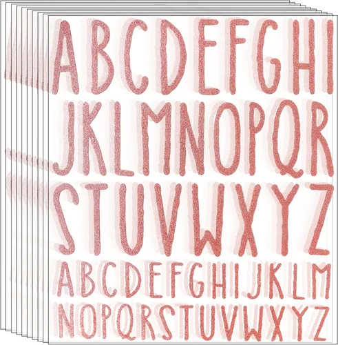 Miniatura 8 de Calcomanías de letra, 10 hojas de letras autoadhesivas, letras adhesivas del alfabeto mayúscula, letras para manualidades
