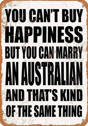 Miniatura 8 de Sign You Can't Buy Happiness BUT You CAN Marry a Czech - Letrero de metal divertido de metal de 8 x 12 pulgadas para bar, pub para interiores