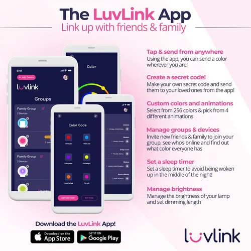 Miniatura 4 de LuvLink Infinity Voice v2 Send Sounds & Color - Lámpara de amistad galardonada (juego de dos, blanco)