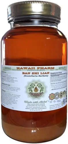 Miniatura 7 de Hawaii Pharm Ban Zhi Lian - Extracto líquido sin alcohol, Ban Zhi Lian, Skullcap (Scutellaria Barbata) Suplemento herbario natural de glicerita