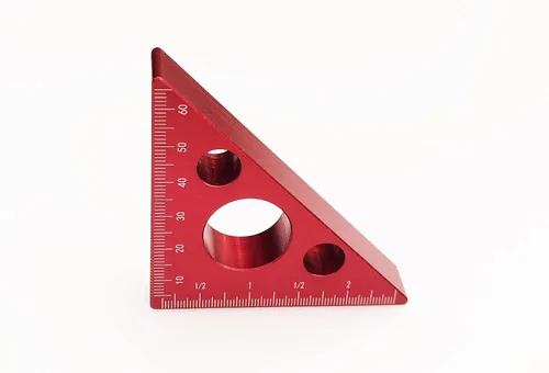 Miniatura 3 de Regla triangular para carpintería de aleación de aluminio Herramientas de medición métricas de 45 grados, cuadrados de carpintería, herramientas