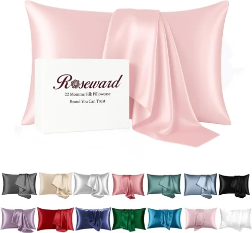 Miniatura 13 de Funda de almohada de seda morada para cabello y piel fabricada en EE. UU., fundas de almohada de seda pura de 22 mommes Queen con cremallera, grado