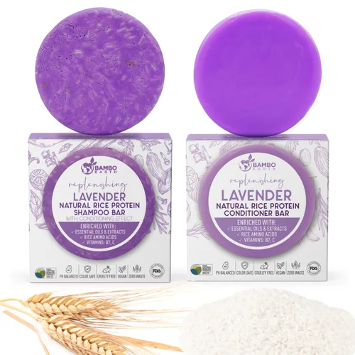 Miniatura 10 de Champú y acondicionador de agua con proteína de arroz sólido - Barras de champú y acondicionador para el cabello con todos los aceites esenciales