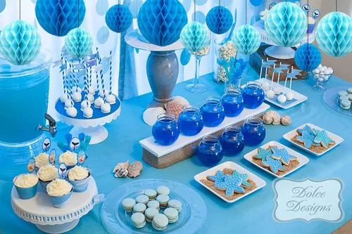 Miniatura 3 de ZOOYOO 12 piezas 15 cm 25 cm bolas de panal decorativas de papel de seda con pompones colgantes para cumpleaños, baby shower, boda, compromiso, Azul