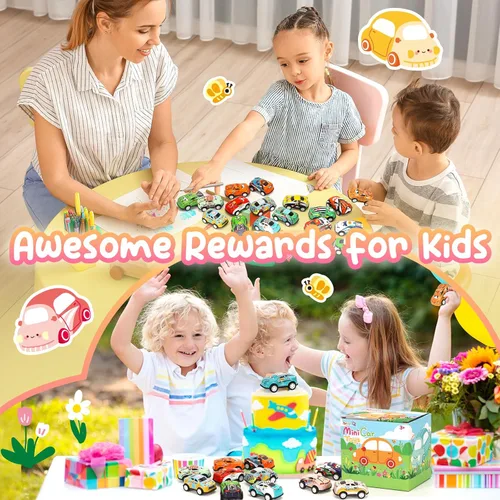 Miniatura 6 de SevenQ Coches de Juguete para Niños de 4-8 Años, Juego de 30 Piezas de Coches de Retroceso con Bolsas de Almacenamiento, Recuerdos de Fiesta
