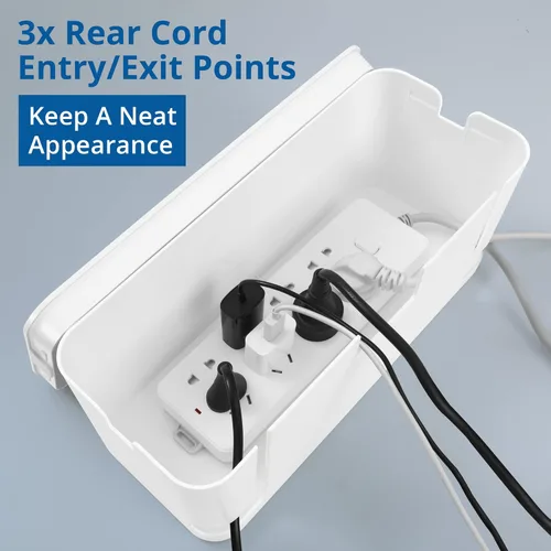 Miniatura 3 de ZhiYo Caja organizadora de cables blanca, paquete de 2 cajas organizadoras de cables, tamaño extra grande y mediano, caja oculta para ocultar