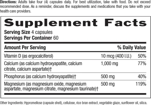 Miniatura 7 de Country Life Target-Mins - Calcio y magnesio con complejo de vitamina D, 1000 mg/500 mg/10 mcg, 240 cápsulas veganas, certificado sin gluten