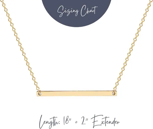 Miniatura 5 de Ava Riley - Collar delicado para mujer, chapado en oro real de 14 quilates, collar simple para mujer, collar simple de barra de bloqueo de perlas