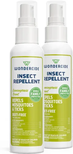 Wondercide – Repelente de mosquitos, garrapatas e insectos con aceites esenciales naturales, sin DEET, espray hecho a base de plantas que mata a los