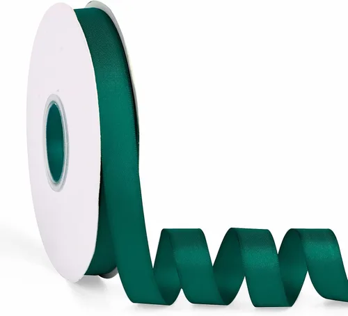 Miniatura 29 de Cinta de satén verde manzana de doble cara de 1-1/2 pulgadas x 50 yardas, cinta continua de poliéster de alta densidad para envolver regalos, bodas