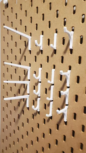 Miniatura 7 de Paquete de ganchos para tablero de clavijas 'Just Hanging', compatibles con tablero de clavijas IKEA SKADIS, gancho de exhibición SKADIS