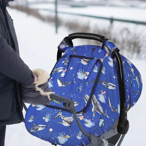 Miniatura 17 de Pea Pod Funda de Asiento de Automóvil para Bebé Niñas, Fundas de Asiento de Automóvil Infantil Arcoíris con Capota para Recién Nacidos, 2 Capas
