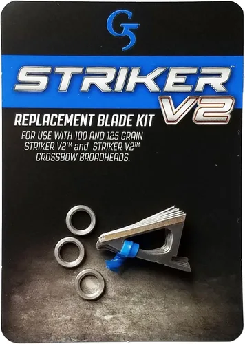 Miniatura 3 de G5 Striker V2 - Juego de cuchillas de repuesto para caza con arco, ultra afiladas, Lutz, cuchillas de repuesto fijas para 3 cabezas anchas