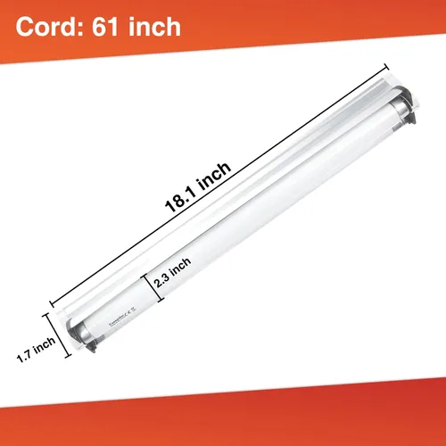 Miniatura 3 de Hypool T8 Strip UVB UVA - Lámpara de iluminación para reptiles con bombilla fluorescente UVB 10.0 de 18 pulgadas, 15 W, 10 % UVB, luz para hábitat