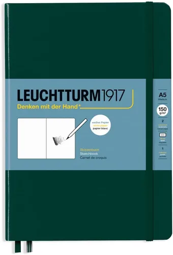 Miniatura 14 de Leuchtturm1917 - Cuaderno mediano de tapa dura para bocetos (negro) - 112 páginas de papel de 150 g/m²