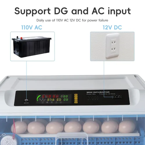 Miniatura 5 de Incubadora automática de 120 huevos, incubadora automática para incubar huevos, con girador automático de huevos, control de temperatura y humedad