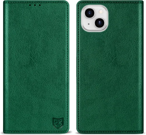 Miniatura 15 de ZZXX Funda tipo cartera para iPhone 14 con bloqueo RFID, soporte de ranura para tarjetas, funda protectora de cuero magnético fuerte plegable