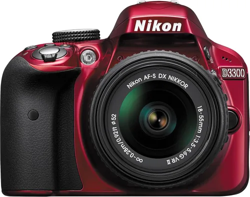 Miniatura 2 de Nikon D3300 24.2 MP CMOS Digital SLR con lente de zoom Auto enfoque S DX Nikkor F/3.5 – 5.6 G VR II (rojo)