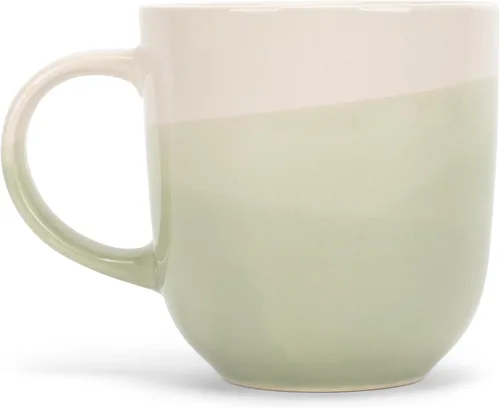 Miniatura 5 de Elanze Designs Paquete de 2 tazas de café de cerámica de cerámica de 14 onzas, color verde eucalipto