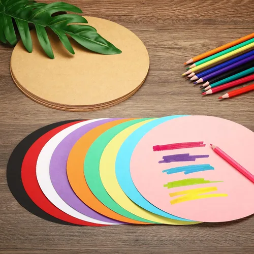 Miniatura 6 de PATIKIL Papel de cartón redondo de 9.8 pulgadas, 20 unidades de círculos de disco en blanco para decoración de fiestas, manualidades, manualidades