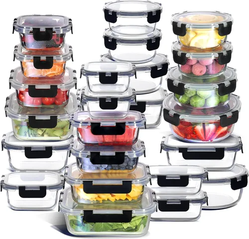 Miniatura 16 de Nestlé 24 piezas (12 contenedores herméticos aptos para congelador, 12 tapas), contenedores de almacenamiento para despensa y cocina, contenedores