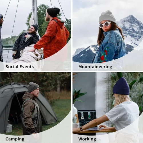 Miniatura 9 de Gorro de punto nacional para invierno y otoño, gorros para hombres y mujeres, gorro cálido con puños, gorro de esquí suave unisex