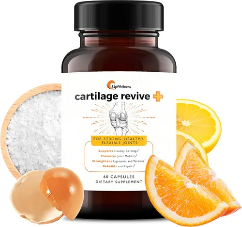 UpWellness Cartilage Revive + Suplemento de apoyo articular para hombres y mujeres con colágeno tipo II para articulaciones – Sulfato de