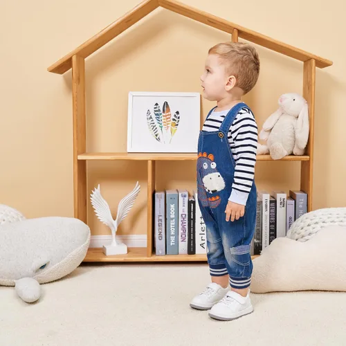 Miniatura 7 de Linda ropa de bebé niño traje niño niño camiseta de manga larga a rayas + mono de mezclilla mono pantalones conjuntos conjuntos