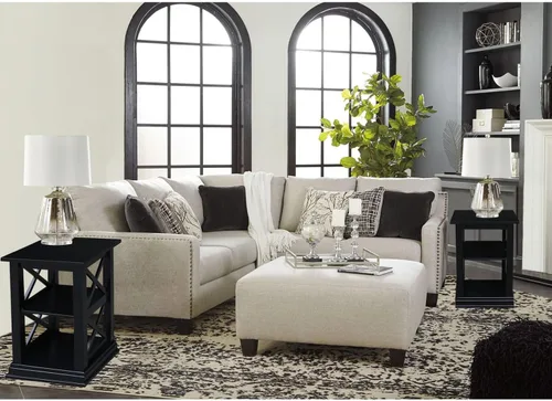 Miniatura 2 de IC International Concepts Hampton - Mesa decorativa de madera maciza con estantes, color negro