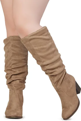Miniatura 4 de RF ROOM OF FASHION Botas altas hasta la rodilla anchas para mujer