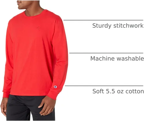 Miniatura 14 de Champion Camiseta de manga larga para hombre, camiseta clásica para hombre (regular o grande y alto)
