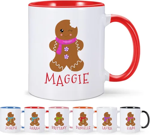 Miniatura 9 de COLBEAR Tazas de Navidad con nombre personalizado, taza de café de Navidad para niños, taza de chocolate caliente, taza de cacao caliente, taza