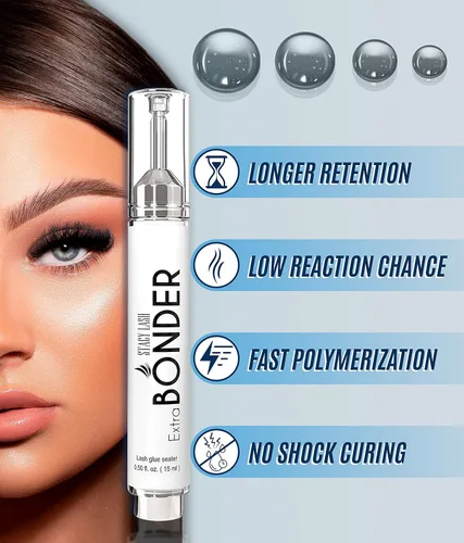 Miniatura 6 de Super Booster 0.5 fl oz & Extra Bonder 0.5 fl oz - Stacy Lash/Adhesivo Acelerador/Extensión de Pegamento Activador/Sellador/Previene