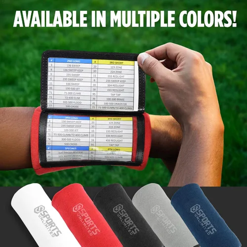 Miniatura 7 de Sports Unlimited Banda Instructora Triple para Adultos, Muñequeras de Fútbol para Jugadas, Muñequeras de Béisbol, Bandas de Brazo QB