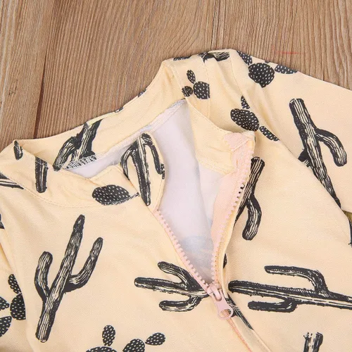 Miniatura 4 de CIYCUIT Mameluco con cremallera para bebé y niña con estampado de cactus