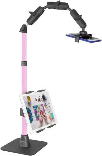 Miniatura 10 de ARKON Mounts - Kit completo de soporte para teléfono, soporte de mesa ajustable para teléfono celular y soporte para tableta con anillo de luz