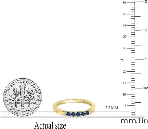 Miniatura 115 de Dazzlingrock Collection Anillo de boda redondo de 5 piedras preciosas o diamantes para mujer en oro macizo de 10 K/14 K/18 K