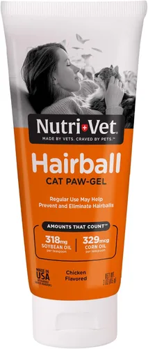 Nutri-Vet Hairball Paw Gel, Remedio para bolas de pelo de gato, Suministros para gatitos, Alivio de bolas de pelo para gatos, Ayuda para el aseo,