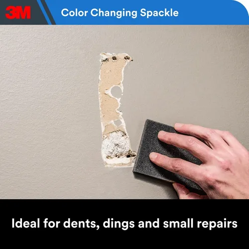 Miniatura 7 de 3M Compuesto de resanado de alta resistencia 12 oz. y espátula para masilla, cambio de color, se aplica azul, se seca blanco, ideal