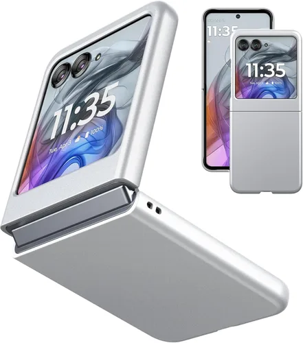 Miniatura 11 de Funda delgada para Moto Razr 2023, parte trasera de policarbonato duro, sensación esmerilada, soporte de carga inalámbrica, ligera, a prueba de Negro