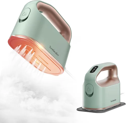 Newbealer Plancha de vapor inteligente para ropa, 1200 W, turboalimentada de grado profesional, 3 modos de vapor y 3 modos de calor seco, Verde menta
