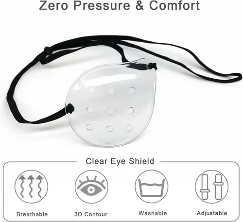 Miniatura 5 de Protector ocular para cirugía de cataratas, paquete de 2 parches médicos con correa ajustable para la cabeza para dormir después de cataratas