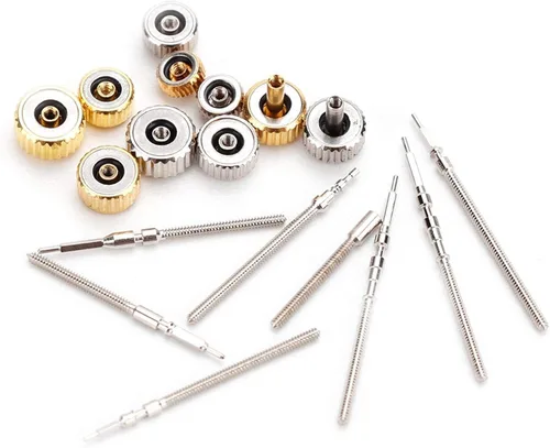 Miniatura 6 de Kit de reparación de relojes, corona de reloj, corona de reloj de acero inoxidable, conjunto de resorte de corona de reloj, herramienta