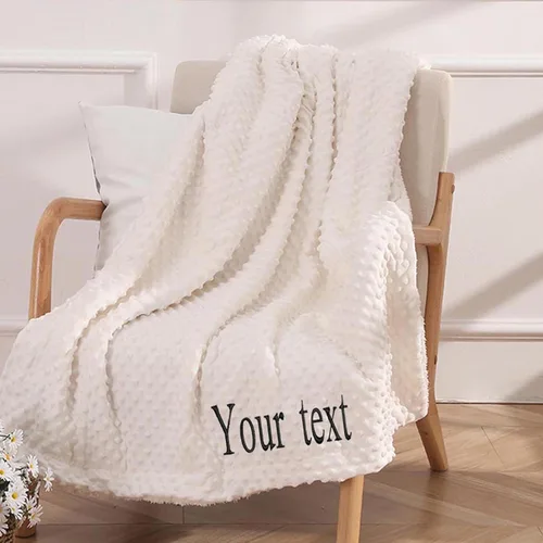 yky Manta de bebé de forro polar con burbujas personalizadas para niños, mantas de bebé personalizadas con nombre bordado (nombre bordado, 27.6 x
